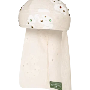 Rhinestone Cotton Wreath Durag Oatmeal-1