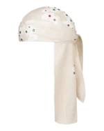 Rhinestone Cotton Wreath Durag Oatmeal