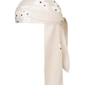 Rhinestone Cotton Wreath Durag Oatmeal