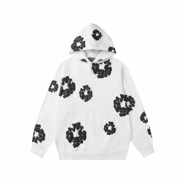The Cotton Wreath Black Flowers Tracksuit White