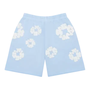 The Cotton Wreath Sweat Shorts Powder Blue-1