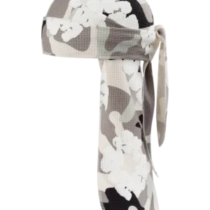 White Camo Cotton Wreath Durag