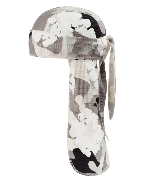 White Camo Cotton Wreath Durag