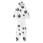 The Cotton Wreath Black Flowers Tracksuit White